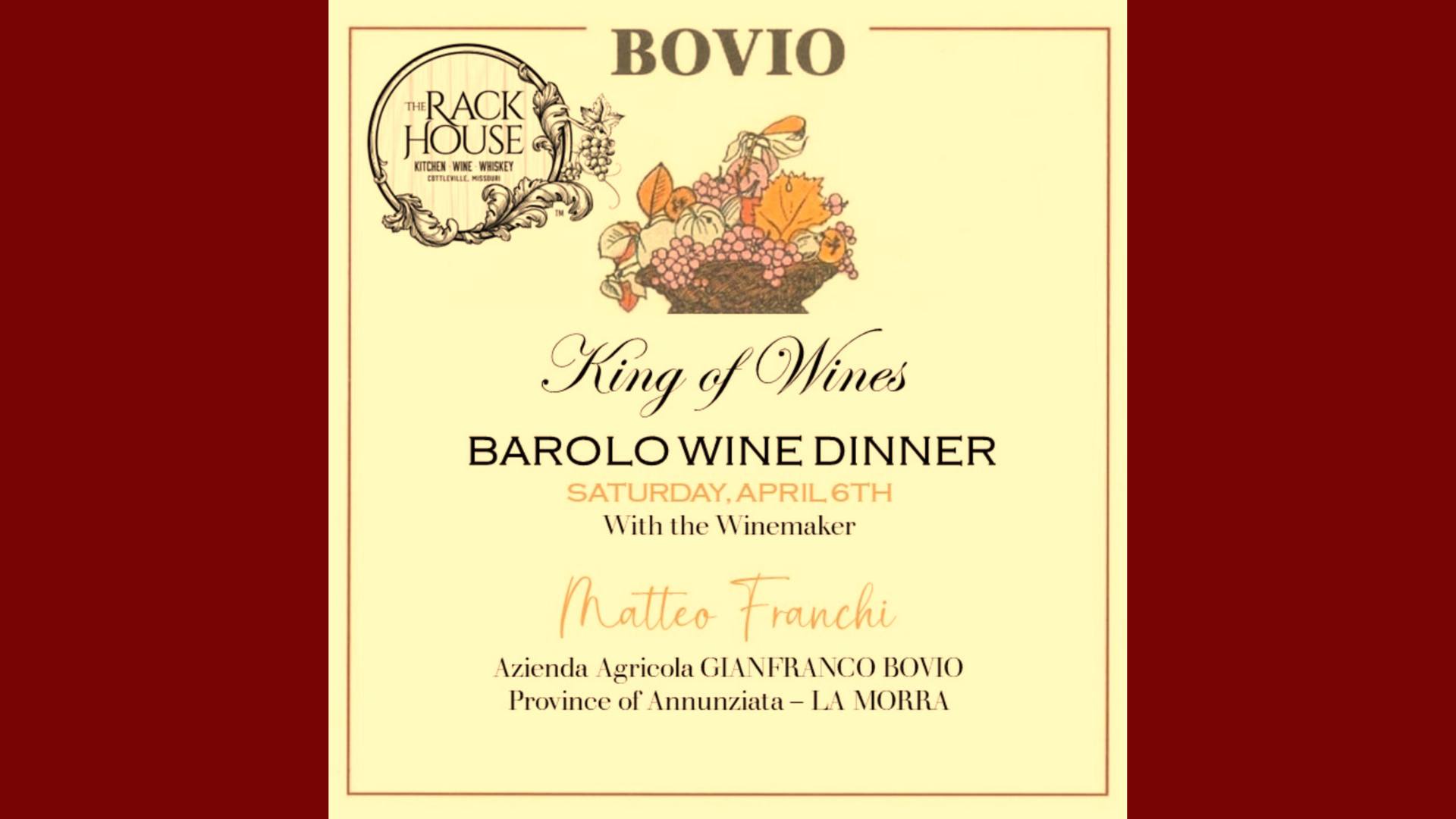 Wine Dinner: Barolo with winemaker Matteo Franchi